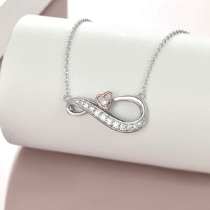 NEW .925 Sterling Infinity Heart Necklace